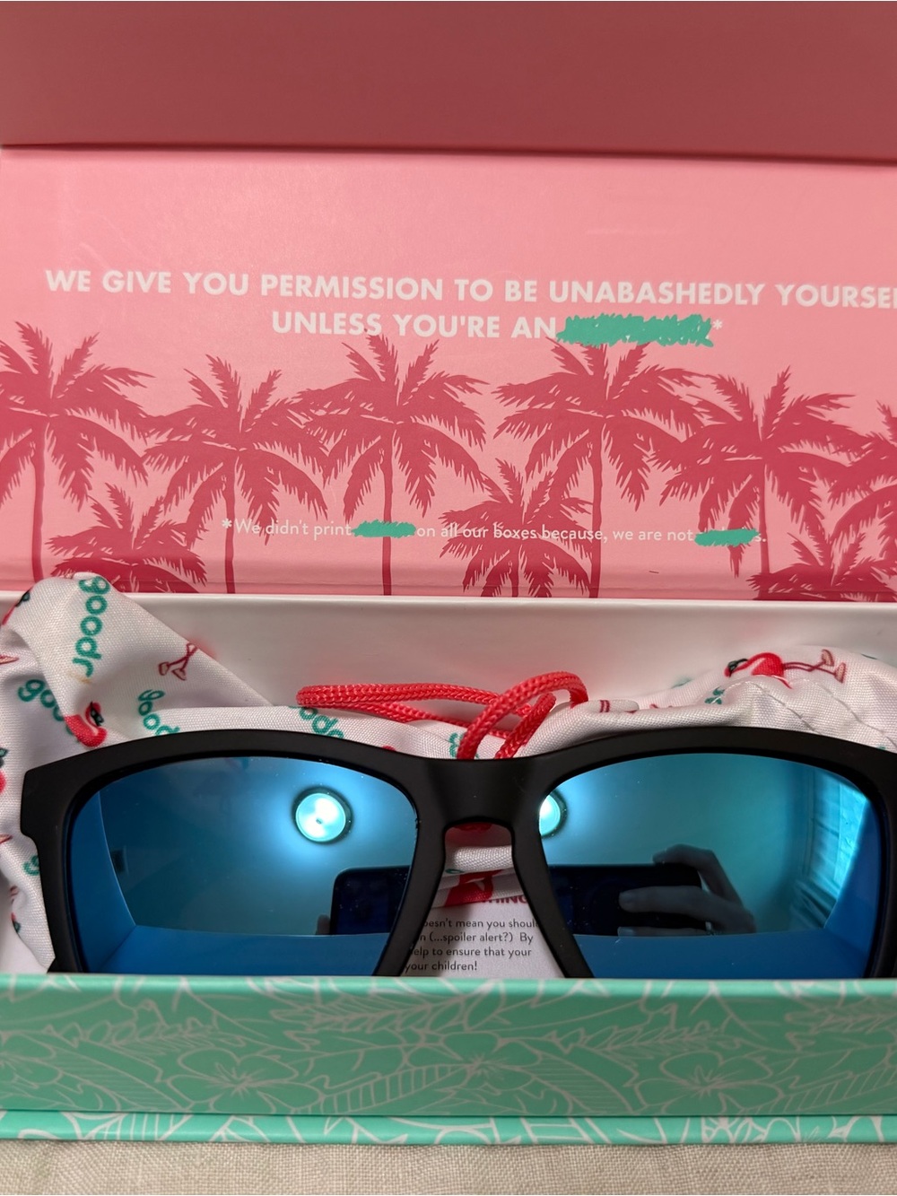 Matte Black Frame Sunglasses with Blue Mirror Lenses